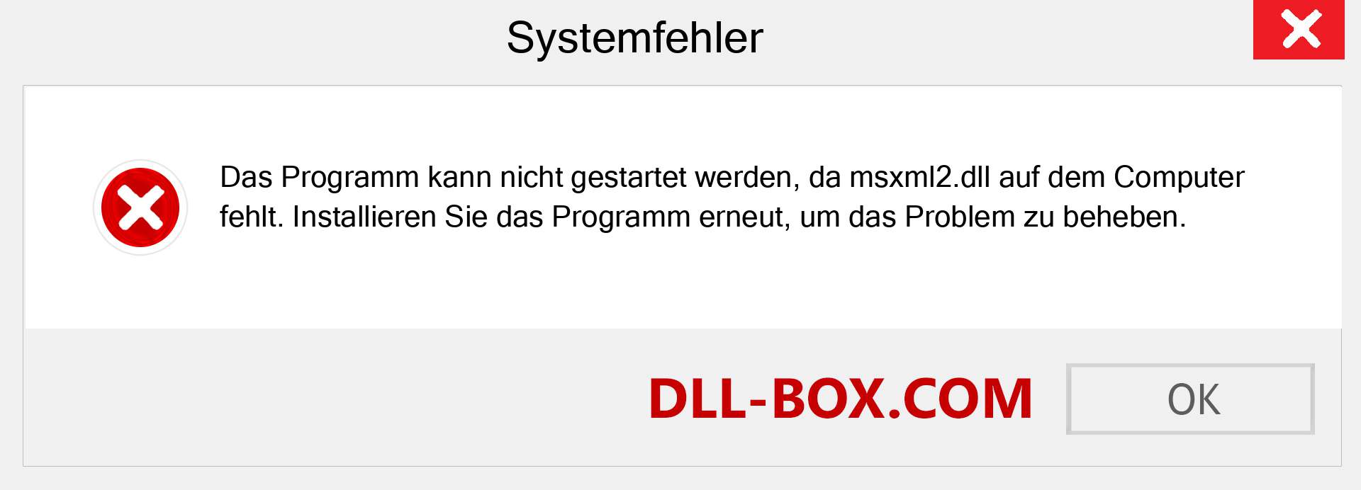 msxml2.dll-Datei fehlt?. Download für Windows 7, 8, 10 - Fix msxml2 dll Missing Error unter Windows, Fotos, Bildern